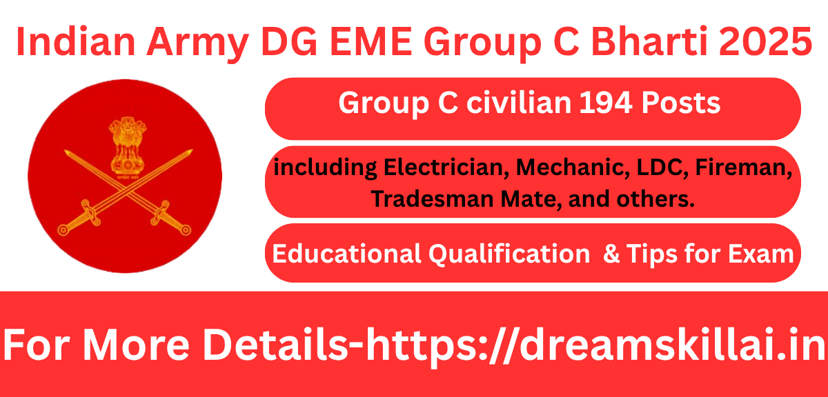 Indian Army DG EME Group C Bharti 2025